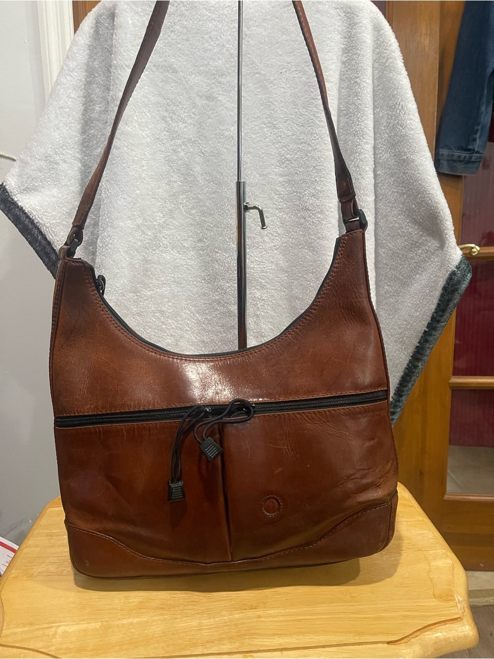 Geno D’ Lucca Vintage Smooth Rawhide Leather Hobo Bag